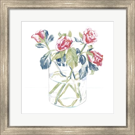 Framed Hockney Roses II Print