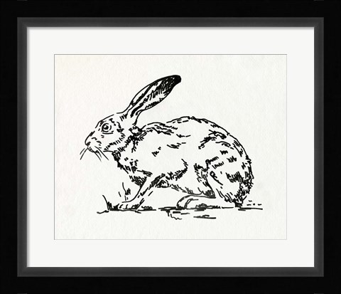 Framed Resting Hare I Print