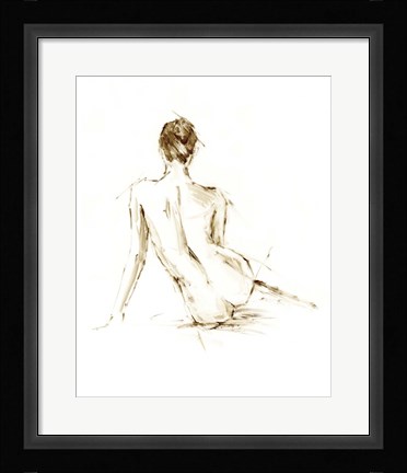 Framed Drybrush Figure Study II Print