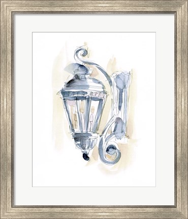 Framed Watercolor Street Lamp II Print