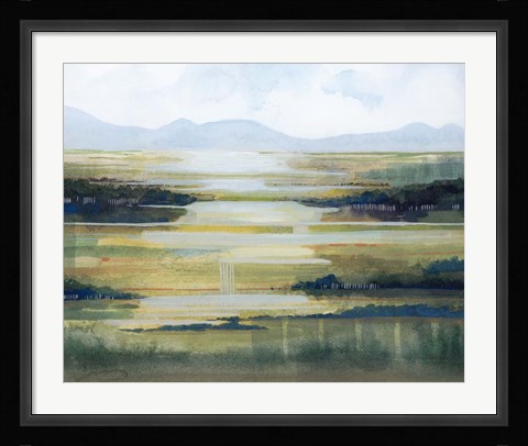 Framed Lime Strata I Print