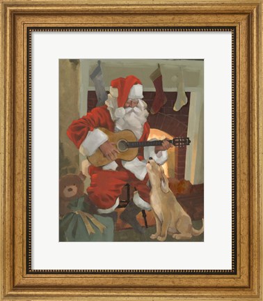 Framed Santa Serenade Print