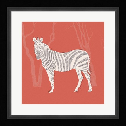 Framed Plains Zebra II Print