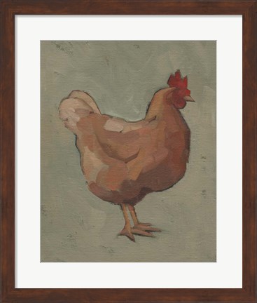 Framed Egg Hen I Print