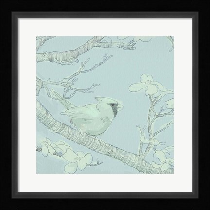Framed Backyard Bird Sketch I Print
