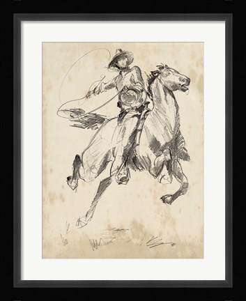 Framed King of the Rodeo I Print