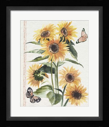 Framed Autumn Sunflowers I Print