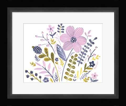 Framed Sweet Folk Florals III Print