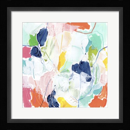 Framed Impasto Kaleidoscope I Print