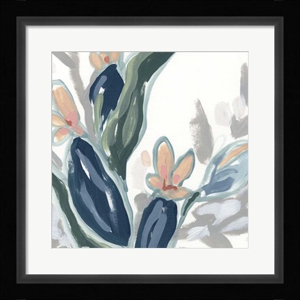 Framed Expressive Garden I Print