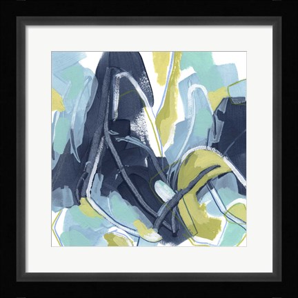 Framed Blue Tangent I Print