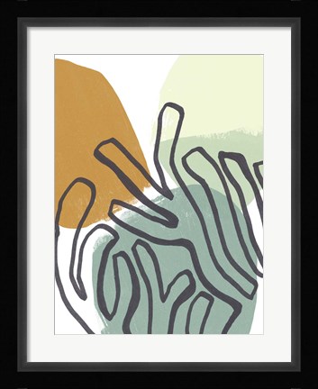 Framed Midcentury Modern Coral I Print