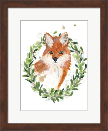 Framed Woodland Holiday Fox Print