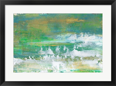 Framed Chartreuse &amp; Aqua I Print