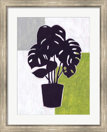 Framed Green Plantling II Print