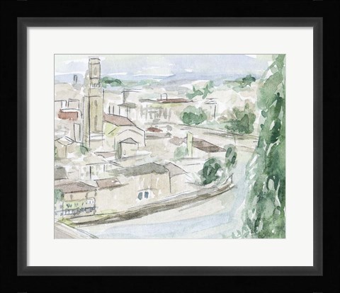 Framed City on the River II Print