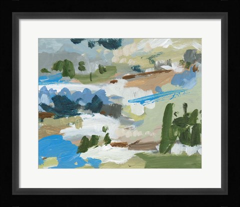 Framed Mountain River II Print