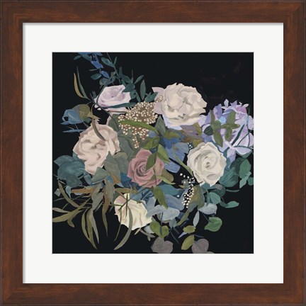 Framed Violet Bouquet I Print