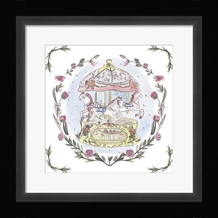 Framed Winter Carousel I Print