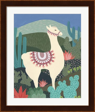 Framed Desert Llama I Print