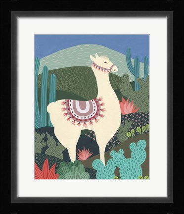 Framed Desert Llama I Print