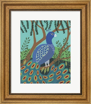 Framed Dandy Peacock I Print