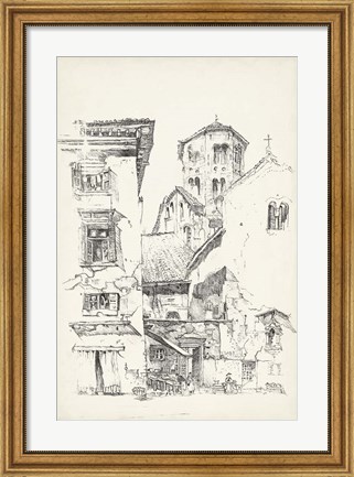 Framed Vintage Italian Village II Print