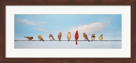 Framed Sweet Birds on a Wire I Print