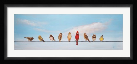 Framed Sweet Birds on a Wire I Print