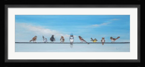 Framed Sweet Birds on a Wire II Print