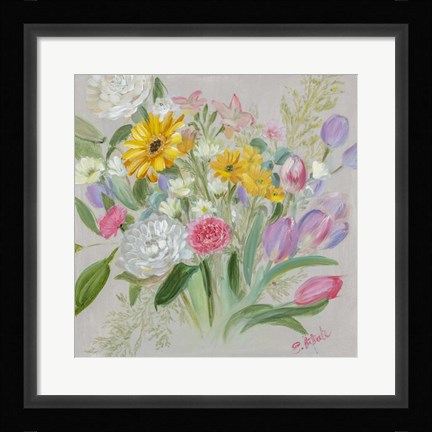 Framed Floral Burst I Print