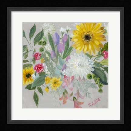 Framed Floral Burst II Print