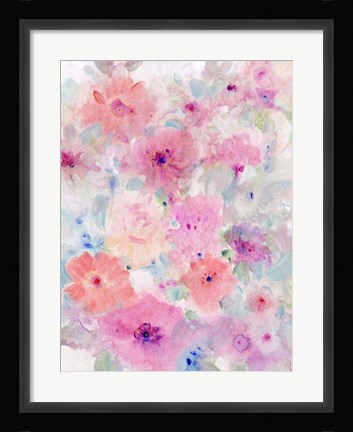 Framed Bright Floral Design I Print
