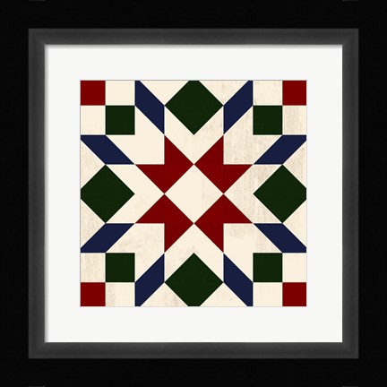 Framed Christmas Barn Quilt II Print
