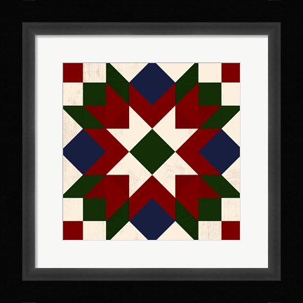 Framed Christmas Barn Quilt IV Print