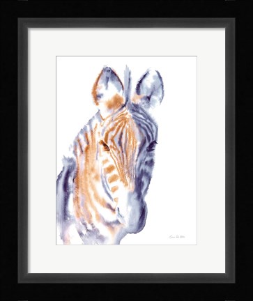 Framed Zebra Neutral Print