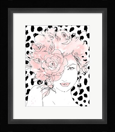 Framed Floral Figures IV Blush Print