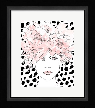 Framed Floral Figures III Blush Print