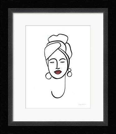 Framed Beauty II Coral Lips Print