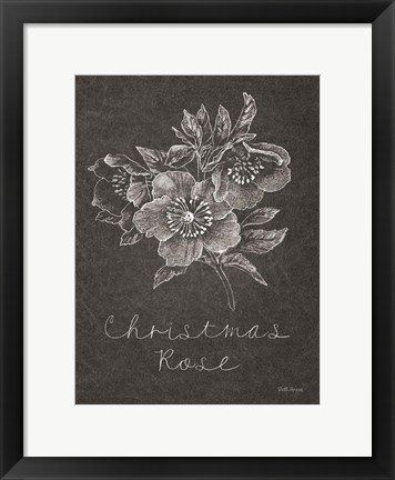 Framed Black and White Chalkboard Christmas III Print