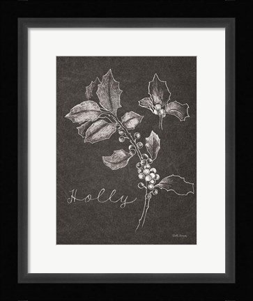 Framed Black and White Chalkboard Christmas II Print