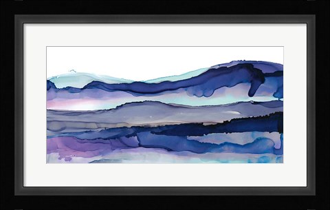 Framed Coastal Ink I Blue Crop Print