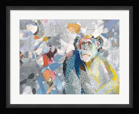 Framed Abstract Chimpanzee Print