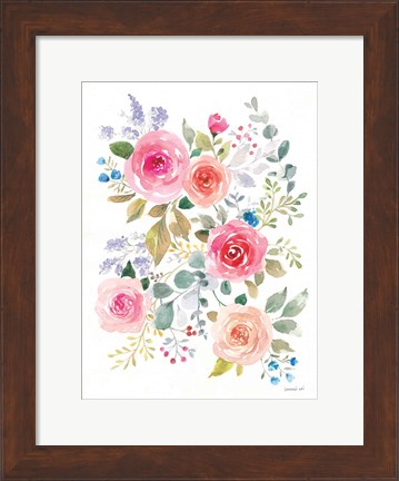 Framed Lush Roses II Print