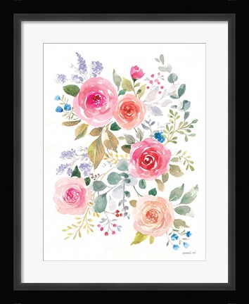 Framed Lush Roses II Print