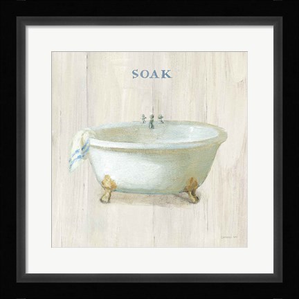 Framed Farmhouse Bathtub Soak Print