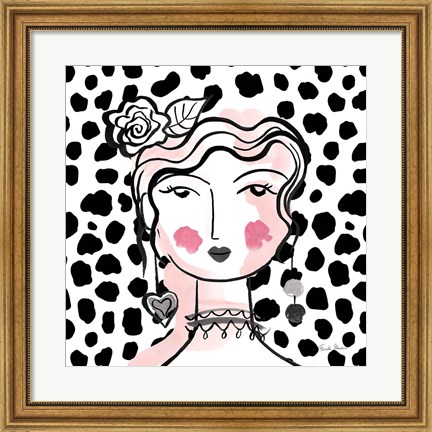Framed Pretty Faces II Pink Print