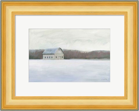 Framed Winter Barn Print