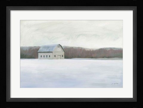 Framed Winter Barn Print