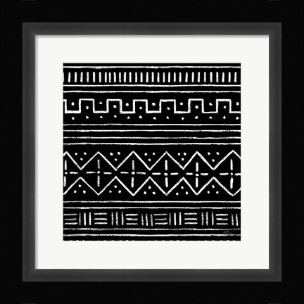 Framed Jungle Love Pattern V Sq II BW Print